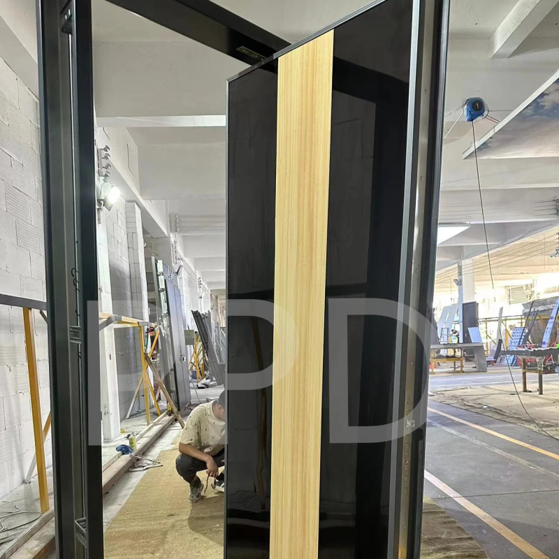 PPD Customized modern metal aluminum pivot front entry stainless steel pivot security entrance doors