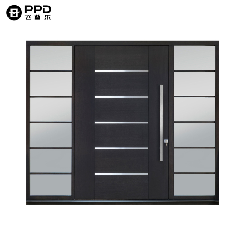 Wholesale Entry Modern Exterior Main Front Iron Double Entrance Security Metal Iron Glass New Steel Modern aluminum Pivot Door