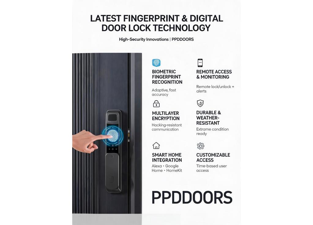 What are the latest advancements in fingerprint and digital door lock technology for high-security applications?