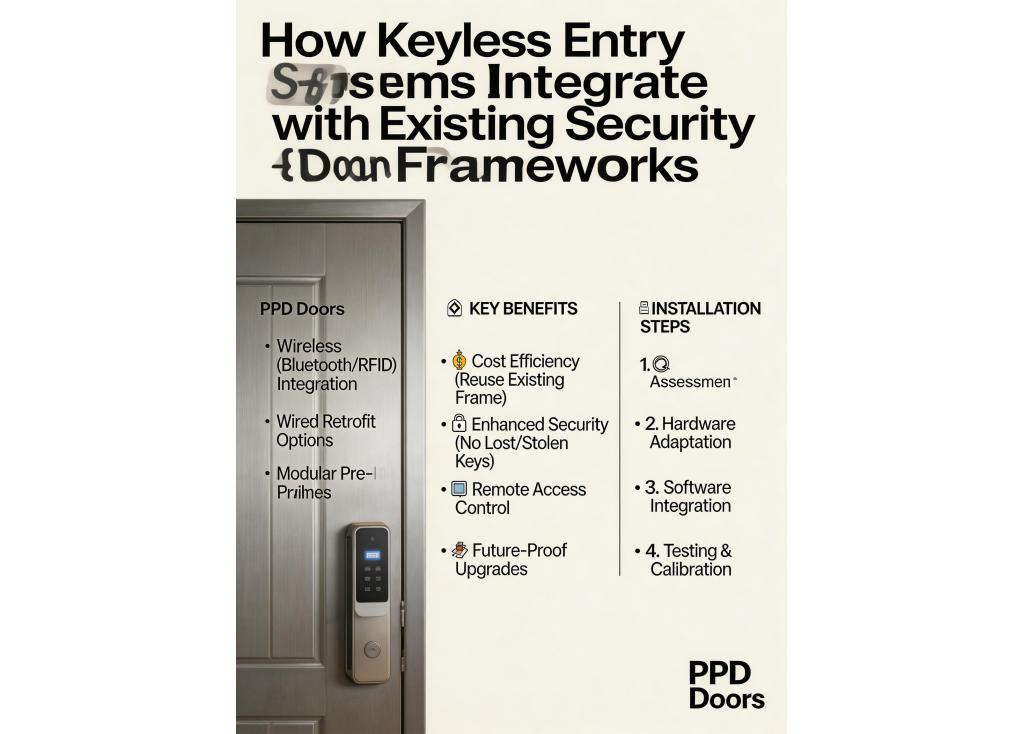 How do keyless entry systems integrate with existing security door frameworks?