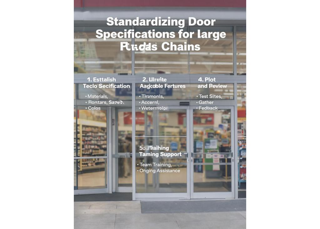 For a large retail chain, how can door specifications be standardized while allowing for some site-specific adaptations?