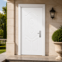 White Steel Security Door,Smooth Sleek European Relief Villa Exterior Front Entry Anti-Theft Door