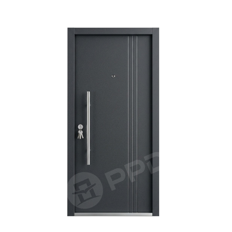 Modern Minimalist Entry Door Soundproof Safety Gate Cold-rolled Steel for Nigeria