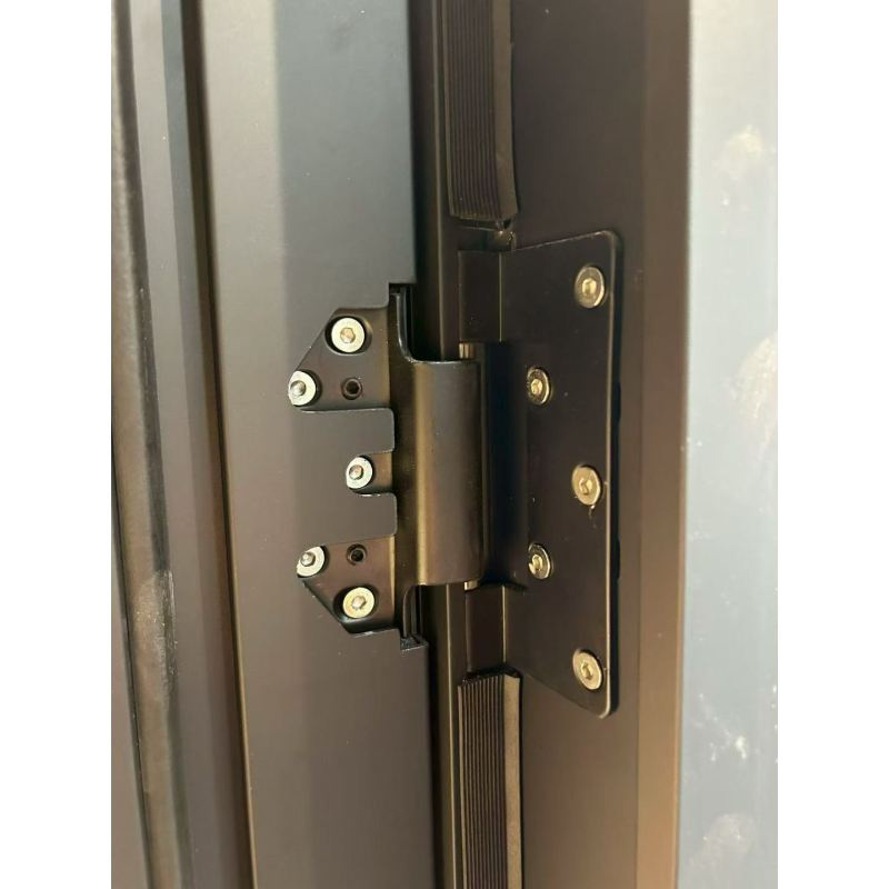 Modern Wood Grain Steel Exterior Security Villa Door With Smart Fingerprint Lock