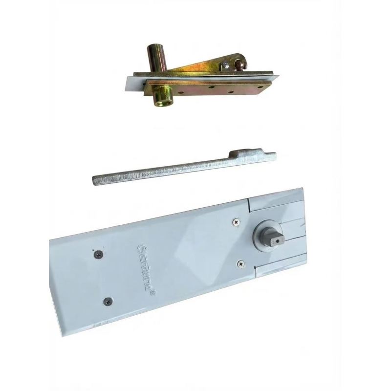 Modern Minimalist Pivot Exterior Steel Door with Geometric Line Pattern for Villa Entrance