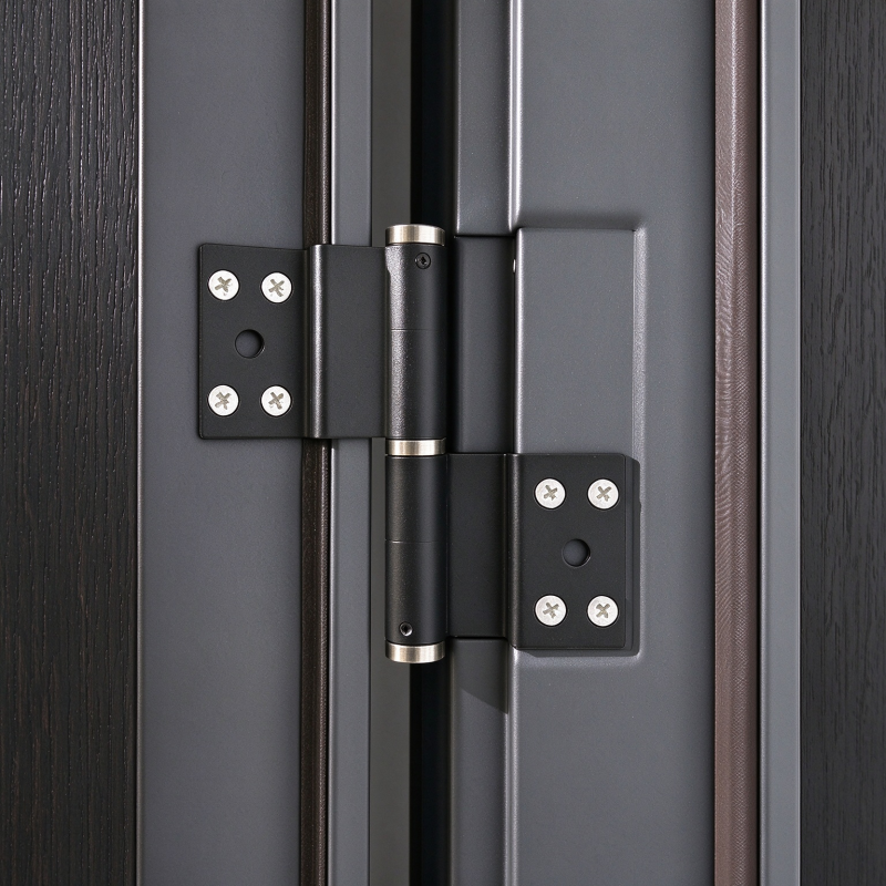 Security Door Modern Black Wood Grain Steel Entry Door Customized for Villa Residential Home