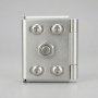 Traditional Embossed Panel Steel Single Entry Door, Dark Reddish Brown Wood Texture Security Door for Apartment Entrance