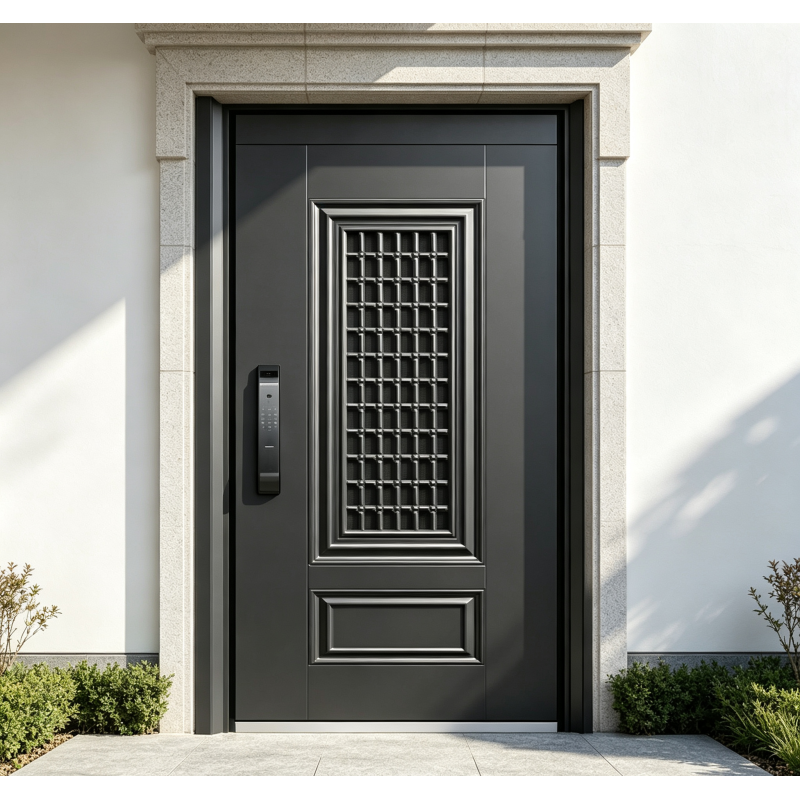 Modern Smart Steel Entrance Door with Digital Lock