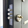 Luxury Design one and a half door Main Gate Soundproof Security Door Cold-rolled Sheet Steel for Villa.