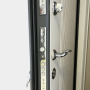 Russia Door Matte Dark Grey Steel Door with Rectangular Metal Pattern for Villa Entrance