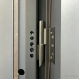 Modern Steel Pivot Front Door with Frosted Glass Sidelights for Luxury Villa Exterior