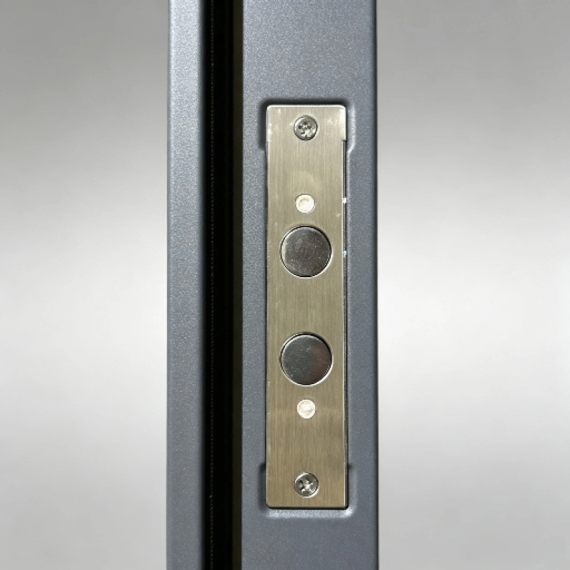 Wood Grain Steel Security Door, Stepped Block Relief Panel Rustic Villa Exterior Front Entry Door