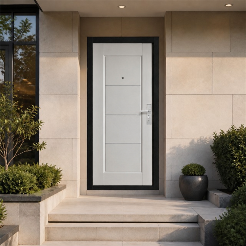 Wholesale Steel Door Durable Anti Theft Peephole Metal Entry Door For Commercial Building