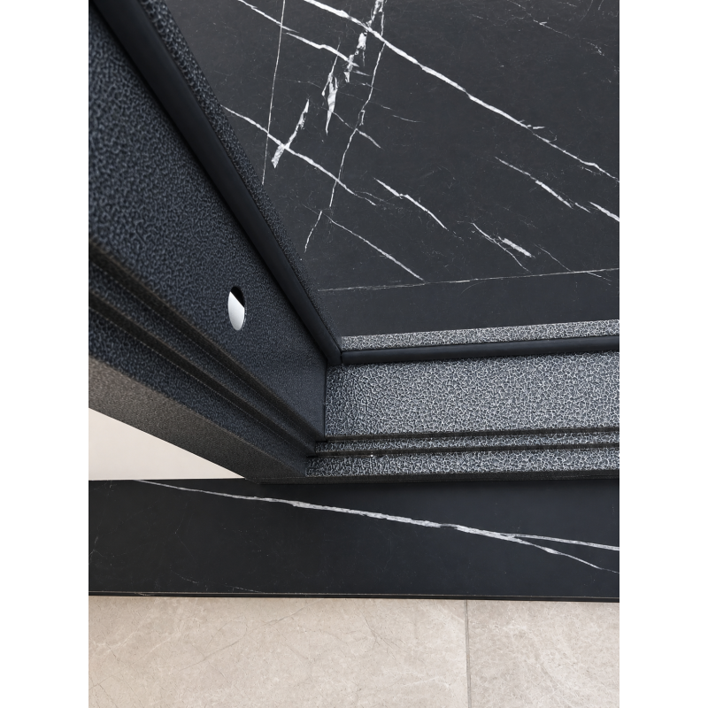 Russia Door with Grey Stone Texture and Geometric Lines High Security for Villa Main Entry
