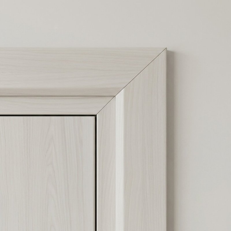 White Steel Door with Clean Flush Panel Surface Minimalist Style Modern Hardware for Residential Projects