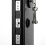Russia Style Wood Grain Exterior Door, Modern Villa Outside Security Door with Geometric Metal Lines