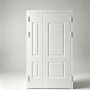 White Classic Raised Panel Mother Son Interior Door With Hinges For House Renovation