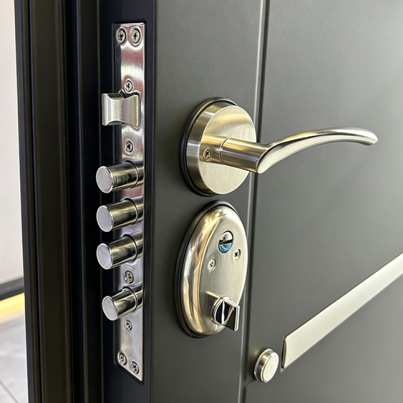 Luxury Design one and a half door Main Gate Soundproof Security Door Cold-rolled Sheet Steel for Villa.