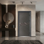 Modern Smart Steel Security Door with Minimalist Gray Panel Design Contemporary Hardware Entrance Door