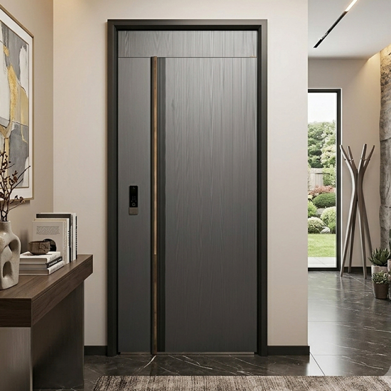 Heavy duty steel door with smart lock for large scale industrial cold rolled sheet gate