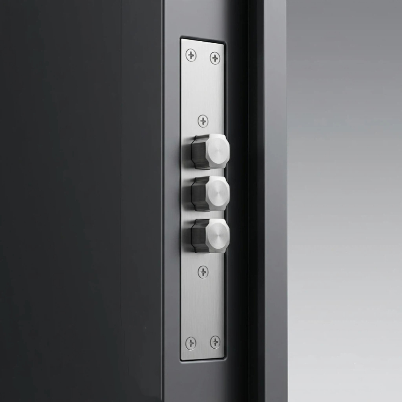 Modern Smart Steel Security Door with Minimalist Gray Panel Design Contemporary Hardware Entrance Door