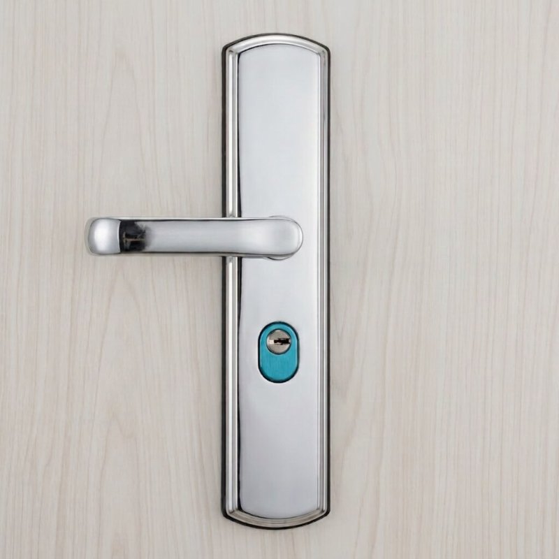 White Steel Door with Clean Flush Panel Surface Minimalist Style Modern Hardware for Residential Projects