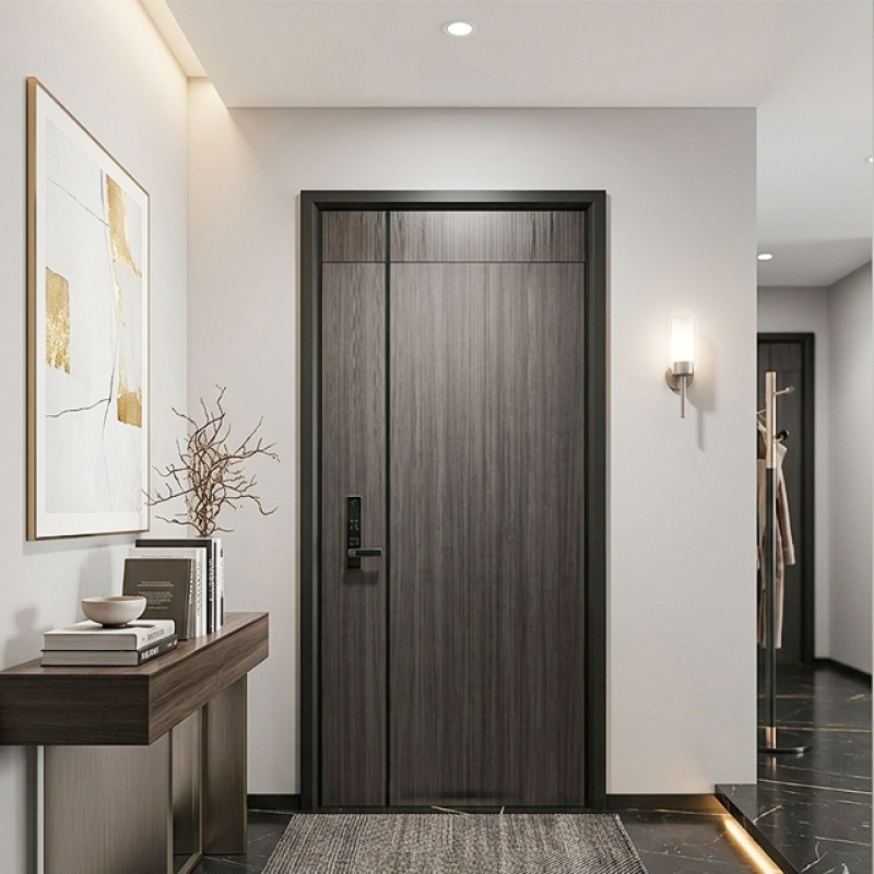 High quality steel door with smart lock and cold rolled sheet security gate for factory security