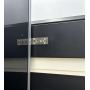 Modern Minimalist Pivot Exterior Steel Door with Geometric Line Pattern for Villa Entrance