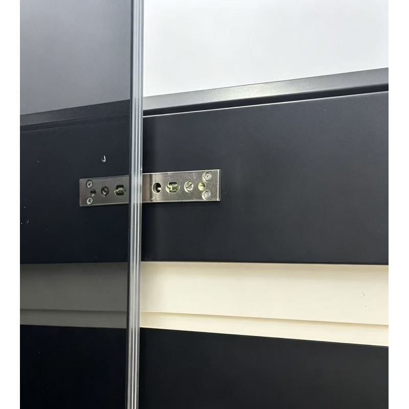 Modern Minimalist Pivot Exterior Steel Door with Geometric Line Pattern for Villa Entrance