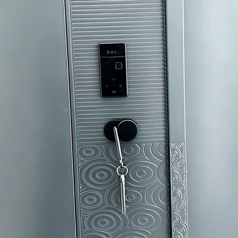 Grey Heavy duty door with smart lock cold rolled sheet steel door for high security industrial 
