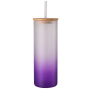 CUPPARK Factory Glass Water Bottle with Straw Bamboo Lid Travel Custom Logo Printing Changing Color Bottle