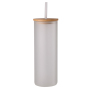 CUPPARK Factory Glass Water Bottle with Straw Bamboo Lid Travel Custom Logo Printing Changing Color Bottle