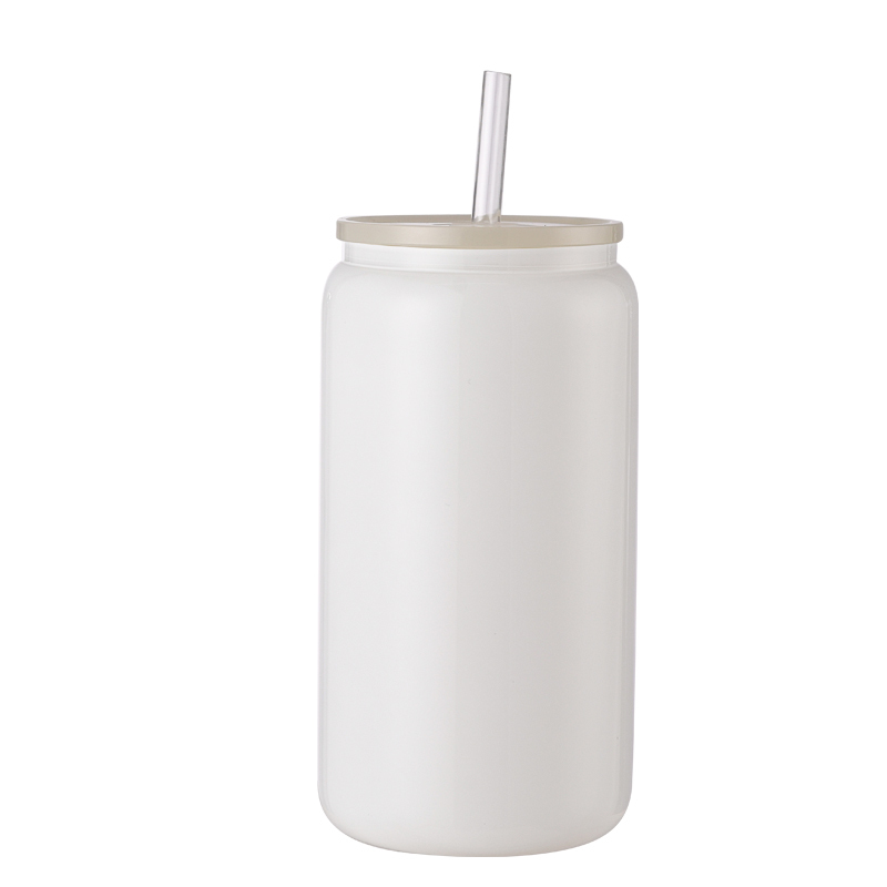New Style16oz Glass Can Sublimation Black Juicy Painting Soda Glass Jar Sublimation Blanks Black Milk Beer Cup
