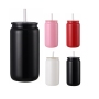 New Style16oz Glass Can Sublimation Black Juicy Painting Soda Glass Jar Sublimation Blanks Black Milk Beer Cup
