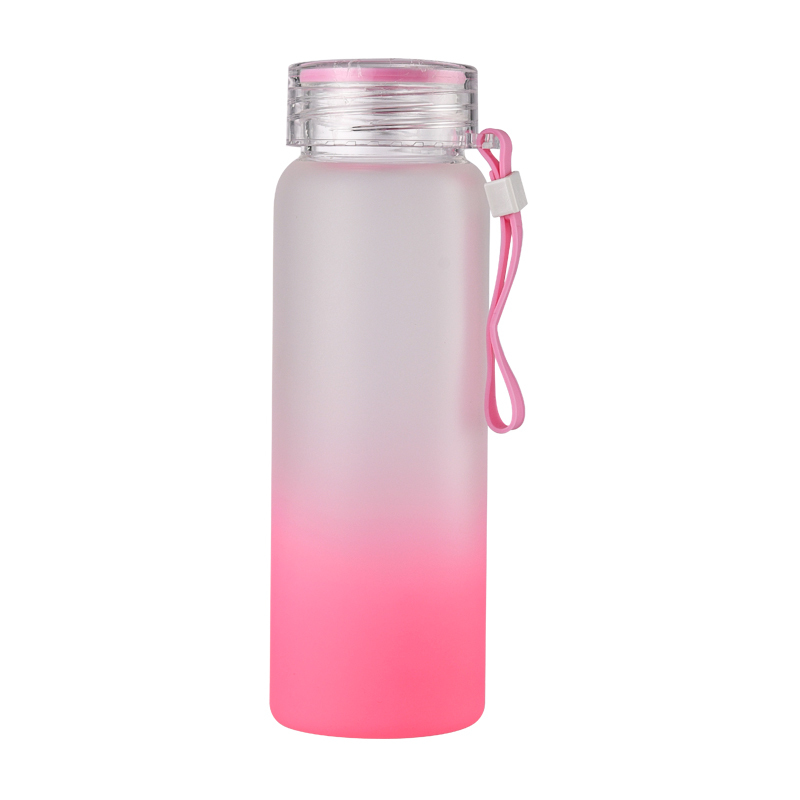 CUPPARK Customized 500ml Sublimation Blank Frosted Gradient Color Drinkware Matte Glass Water Bottles
