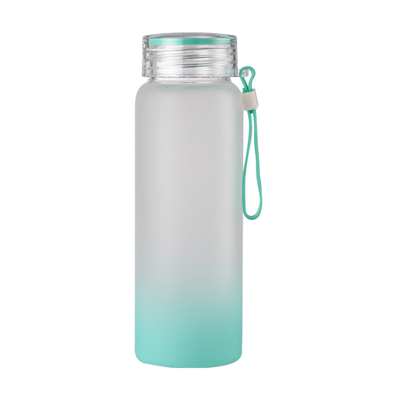 CUPPARK Customized 500ml Sublimation Blank Frosted Gradient Color Drinkware Matte Glass Water Bottles