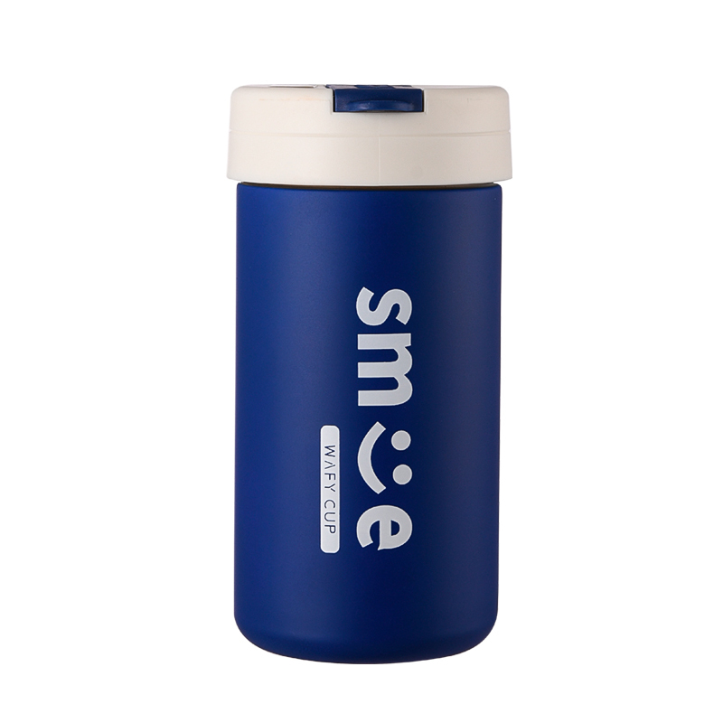 CUPPARK 510ml Student Couple Boys Girls Portable Outdoor Travel Smile Straw Stainless Steel Drinking Water Cup