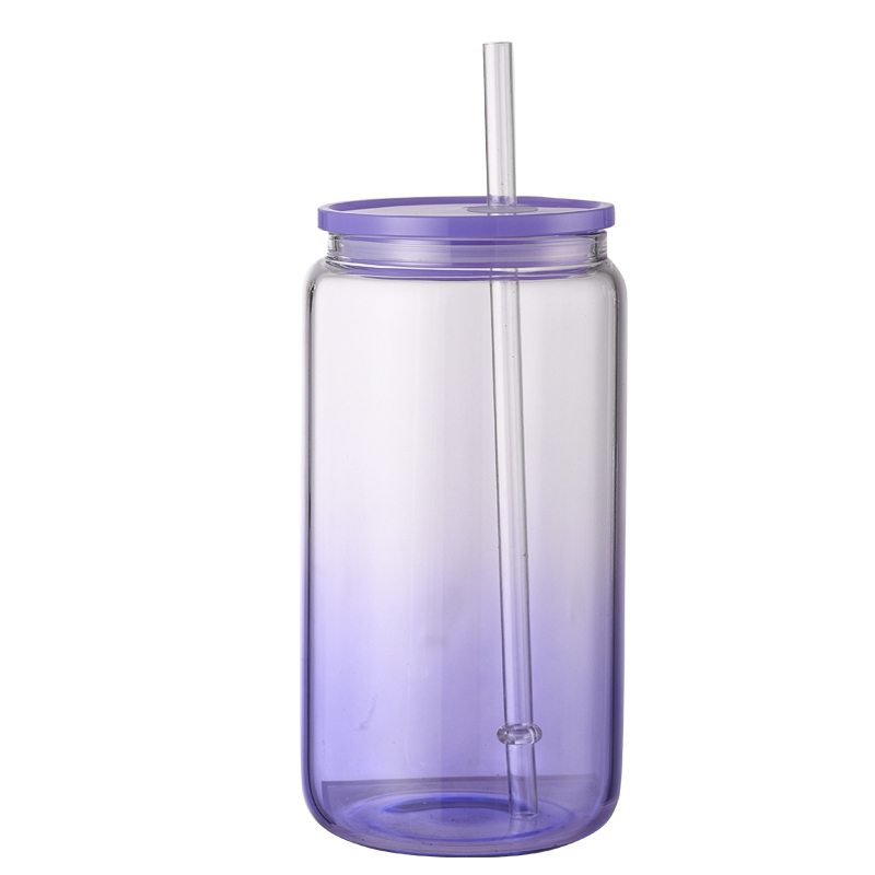 CUPPARK 16oz Gradient Jelly Glasses Glass Can With Colorful Lids for UV DTF Wraps