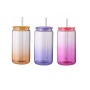 CUPPARK 16oz Gradient Jelly Glasses Glass Can With Colorful Lids for UV DTF Wraps