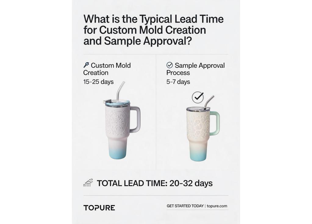 What is the typical lead time for custom mold creation and sample approval?