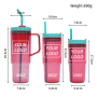 40oz BPA-Free Plastic Tumbler Car Mug Handle Straw Lid Double Wall Infuser Custom Logo Drink Water Bottle