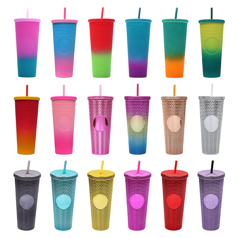 Multi Colored Pineapple Cup Pineapple Cup with Blank Logo Spot Ice Cold Drink Cup 16oz 24oz Durian Travel Tumbler