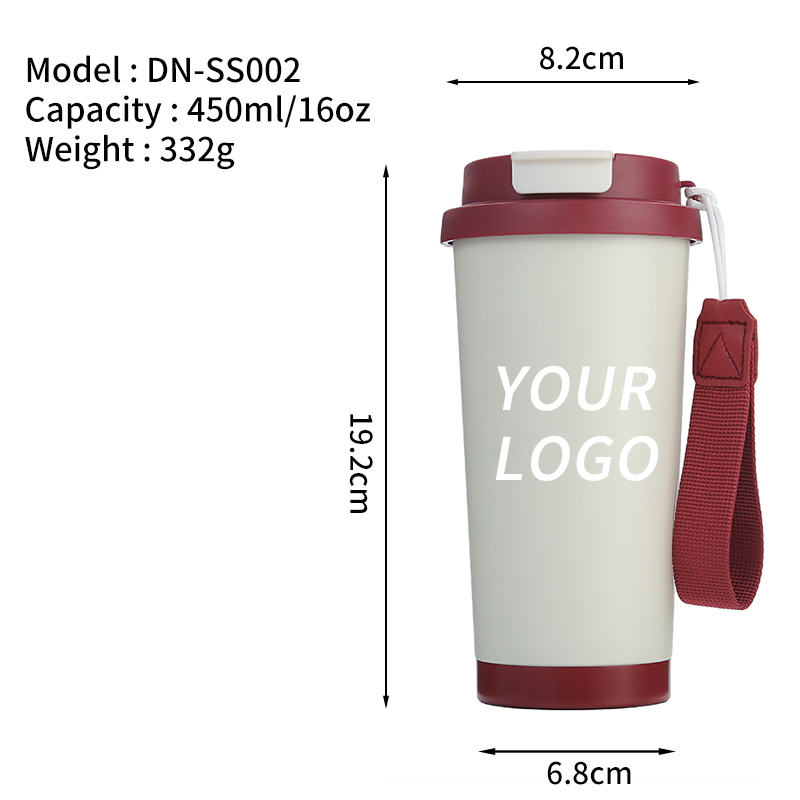 Stainless Steel Tumbler Hot And Cold Insulated Travel Mugs Ceramic Coffee Cup Travel Coffee Mugs With Lid On-the-Go Coffee