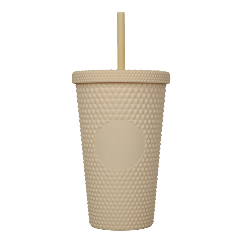 Wholesale Reusable Drinking Cups 16/24oz Multi Color Black Studded Tumbler With Lid And Straw