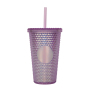 Wholesale Reusable Drinking Cups 16/24oz Multi Color Black Studded Tumbler With Lid And Straw