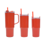 Customization 40oz solid color  plastic cup set with straw 3 in1set tumbler
