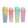 New wholesale black/red/pink Double wall 24oz straw cups plastic tumbler Cups with lids and straws party drink cups