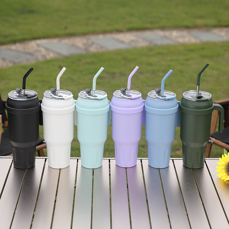 Hot Sale Customizable 50 OZ Powder Coated Beer Mug 1500ml Thermal Travel Tumblers Stainless Steel 40oz Tumbler With Handle