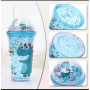 Reusable 480ml cartoon dinosaur plastic water bottle party cute gift plastic mug tumbler with straw  lid
