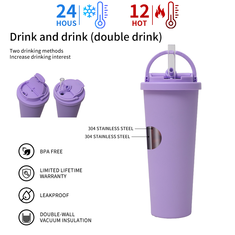 Straight Drinking Water Bottle 30oz Stainless Steel Cup Double Walled Insulated Sublime Mugs
